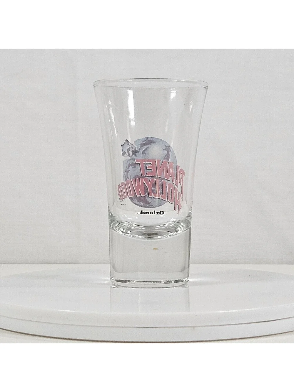 Vintage Planet Hollywood Orlando Shot Glass Souvenir Collectible Barware Clear